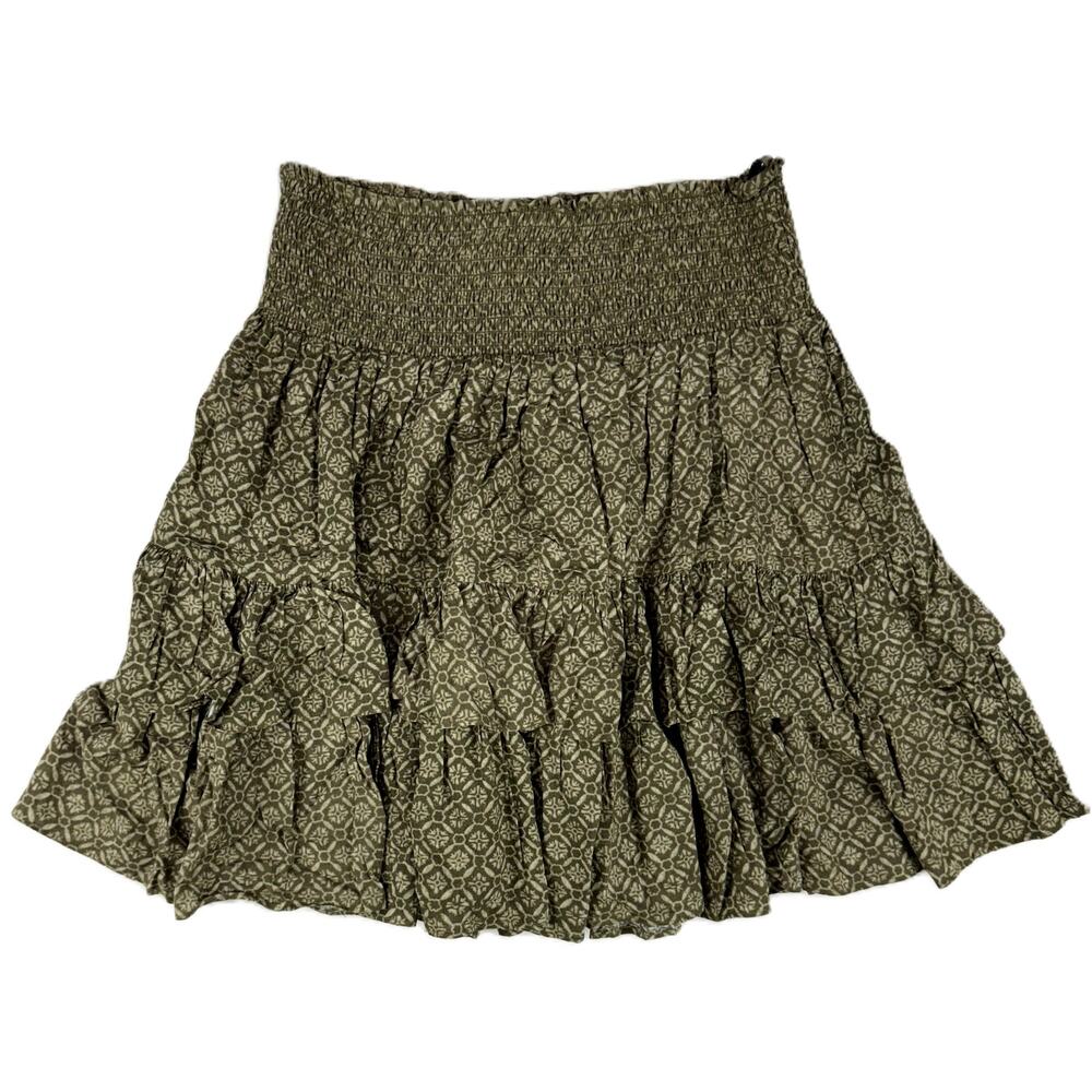 Ralph Lauren Petites Women's Green Patterned Viscose Skirt Size 10P - Picture 2 of 9